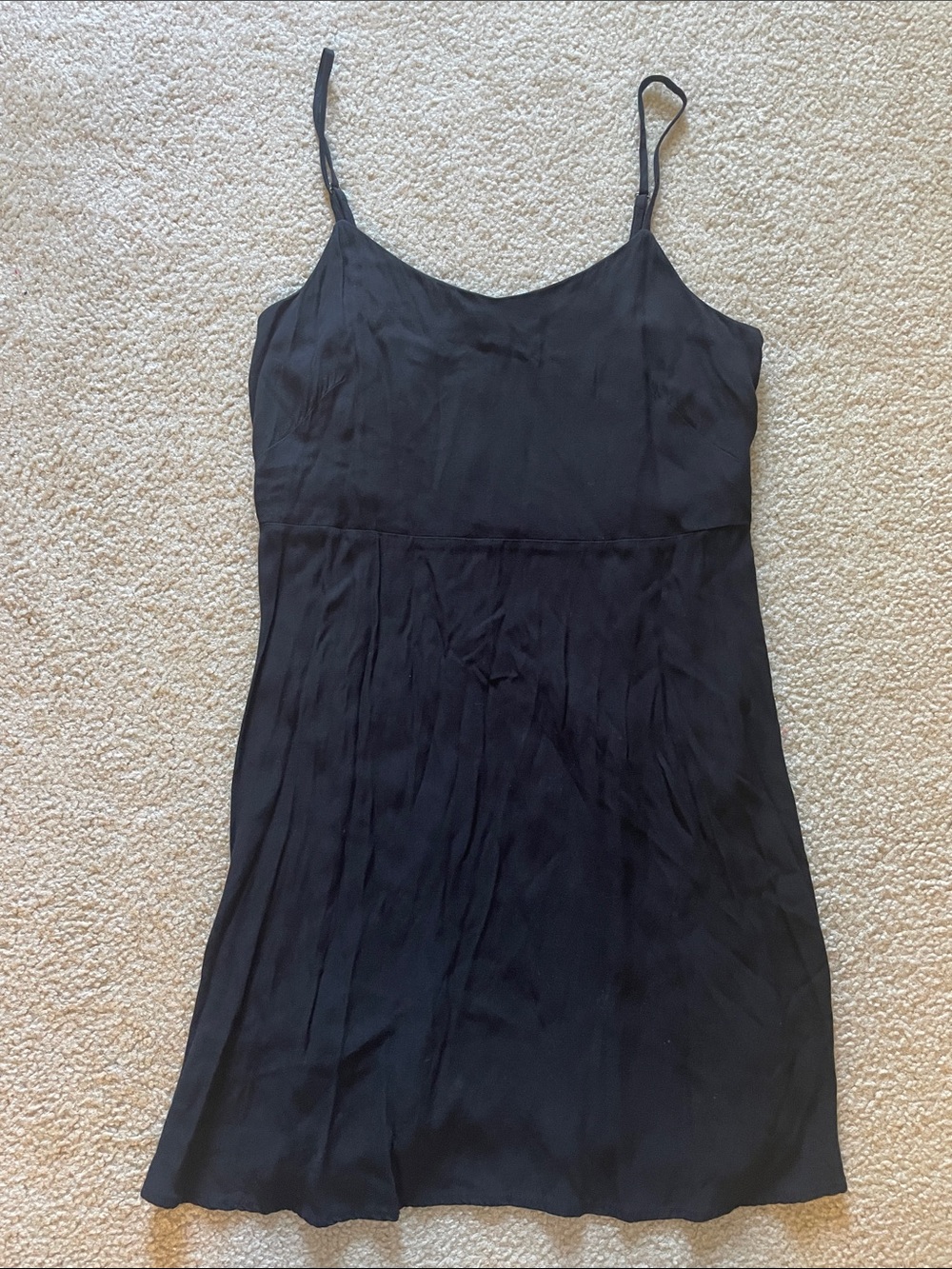 Vintage LOFT Black Smocked Bodice Slip Dress, Size 14